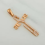 Dije Cruz Jesus 2.3gr / 3.6cm / Oro Rosa 18K $