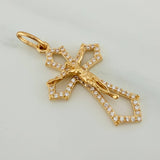 Dije Cruz Cristo Gotica 2.35gr / 3.5cm / Oro Amarillo 18K