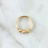 Anillo Trio De Bolas 1.65gr / T8 / 5mm Bolas Diamantadas Oro Amarillo 18K