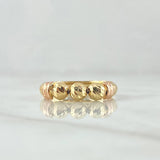 Anillo Trio De Bolas 1.6gr / T6 1/2 / 5mm Bolas Diamantadas Dos Oros Amarillo Rosa 18K