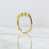 Anillo Trio De Bolas 1.6gr / T6 1/2 / 5mm Bolas Diamantadas Dos Oros Amarillo Rosa 18K