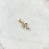Dije Cruz Tupida 1.8gr / 2.3cm / Circones Blancos Azules Oro Amarillo ©