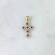 Dije Cruz Tupida 1.4gr / 2.3cm / Circones Blancos Azul Oro Amarillo ©