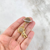 Dije Astronauta Saturno 8.9gr / 5.5cm / Circones Negros Blancos Dos Oros Amarillo Blanco ©