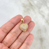 Dije Corazon 2.5gr / 2.3cm / Circones Blancos Oro Amarillo ©