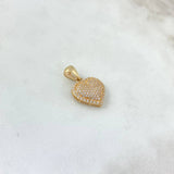 Dije Corazon 2.5gr / 2.3cm / Circones Blancos Oro Amarillo ©
