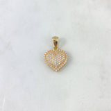 Dije Corazon 2.5gr / 2.3cm / Circones Blancos Oro Amarillo ©