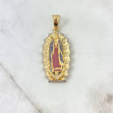 Dije Virgen de Guadalupe 18.1gr / 6.3cm / Silueta Circones Blancos Azules Fucsias Oro Amarillo