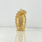 Dije Virgen de Guadalupe 10.45gr / 4.6cm / Silueta Circones Blancos Verdes Fucsias Oro Amarillo