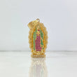 Dije Virgen de Guadalupe 10.25gr / 4.6cm / Silueta Circones Blancos Verdes Fucsias Oro Amarillo