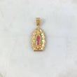 Dije Virgen de Guadalupe 6.4gr / 4.8cm / Silueta Lisa Circones Blancos Verdes Fucsias Oro Amarillo