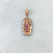 Dije Virgen de Guadalupe 5.05gr / 3.6cm / Silueta Circones Azules Fucsias Dos Oros Blanco Rosa
