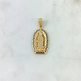 Dije Virgen de Guadalupe 5.45gr / 3.6cm / Silueta Circones Blancos Negros Oro Amarillo