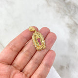 Dije Virgen de Guadalupe 5.3gr / 3.6cm / Silueta Circones Blancos Verdes Fucsias Oro Amarillo