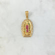 Dije Virgen de Guadalupe 5.3gr / 3.6cm / Silueta Circones Blancos Verdes Fucsias Oro Amarillo