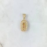 Dije Virgen de Guadalupe 2.9gr / 3cm / Silueta Lisa Circones Azules Fucsias Oro Amarillo *