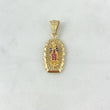Dije Virgen de Guadalupe 2.9gr / 3cm / Silueta Lisa Circones Azules Fucsias Oro Amarillo *