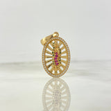 Dije Virgen de Guadalupe 4.35gr / 3.3cm / Ovalado Circones Blancos Fucsias Verdes Oro Amarillo