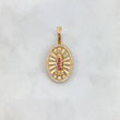 Dije Virgen de Guadalupe 4.35gr / 3.3cm / Ovalado Circones Blancos Fucsias Verdes Oro Amarillo