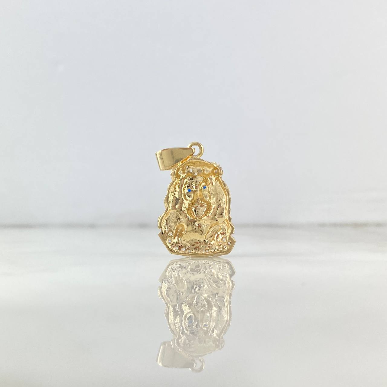 Dije Rostro de Cristo 5.7gr / 3.3cm / Circones Azules Blancos Dos Oros Amarillo Blanco