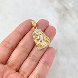 Dije Rostro de Cristo 5.7gr / 3.3cm / Circones Azules Blancos Dos Oros Amarillo Blanco