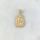 Dije Rostro de Cristo 5.7gr / 3.3cm / Circones Azules Blancos Dos Oros Amarillo Blanco