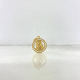 Dije Rostro Jesucristo 2.5gr / 2.2cm / Circulo Circones Blancos Oro Amarillo