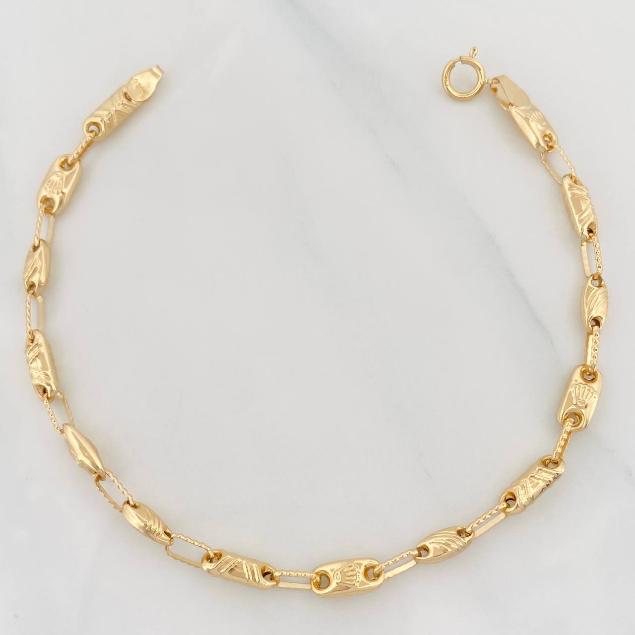Pulso Rustico Corona 4.1g / 19.5cm / 4.1mm Oro Amarillo 18K