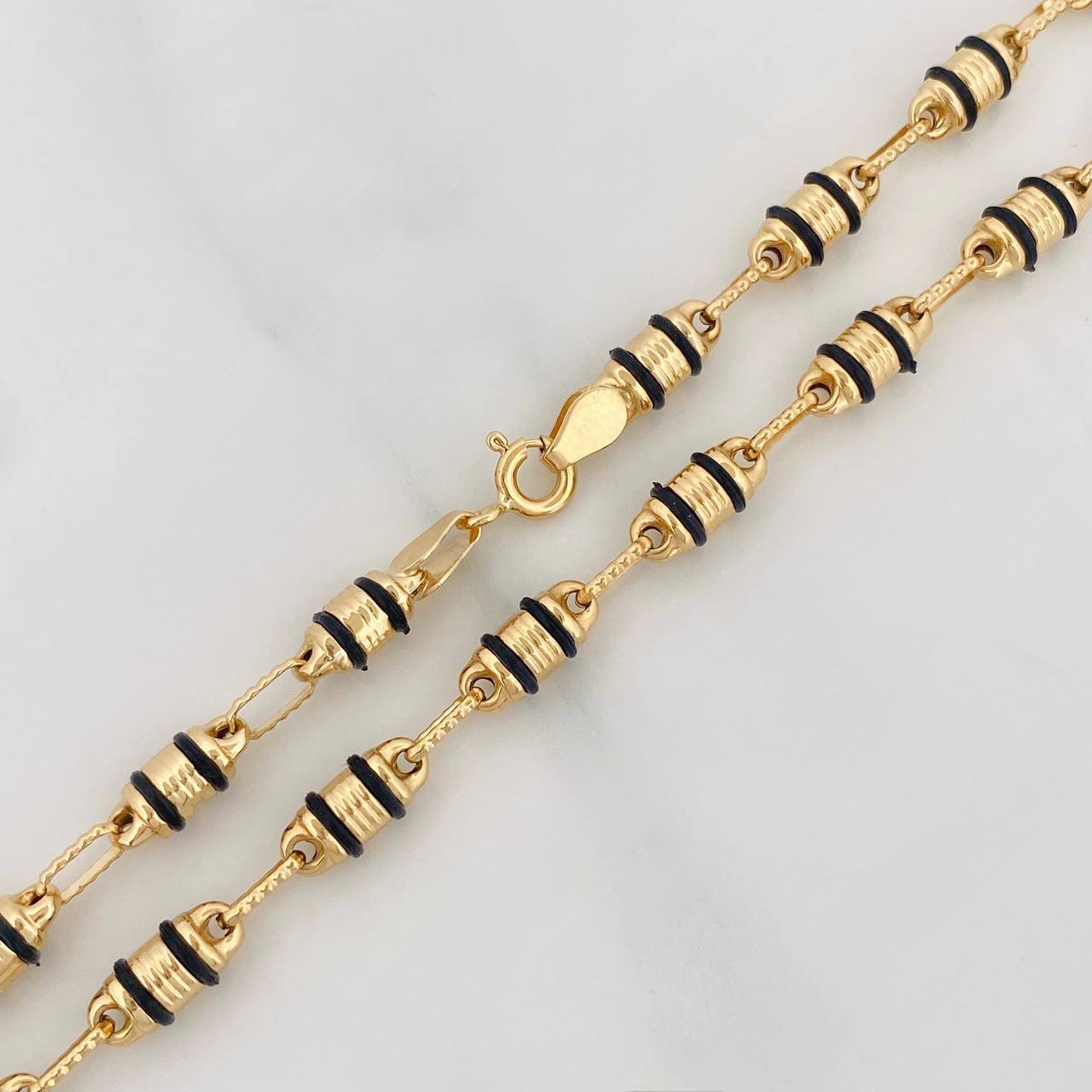 Cadena Rustica Barril 13.65g / 60cm / 4.4mm Oro Amarillo 18K