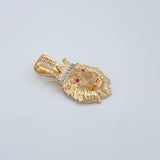 Dije Leon 3.65gr / 2.7cm / Dos Oros Amarillo Blanco 18K %