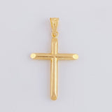 Dije Cruz Puntas Planas Lisa 0.95g / 3.6cm Oro Amarillo 18K