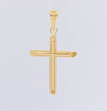 Dije Cruz Puntas Planas Lisa 1g / 3.6cm Oro Amarillo 18K