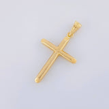 Dije Cruz Puntas Planas Lisa 1g / 3.5cm Oro Amarillo 18K