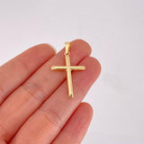 Dije Cruz Puntas Planas Lisa 1g / 3.5cm Oro Amarillo 18K