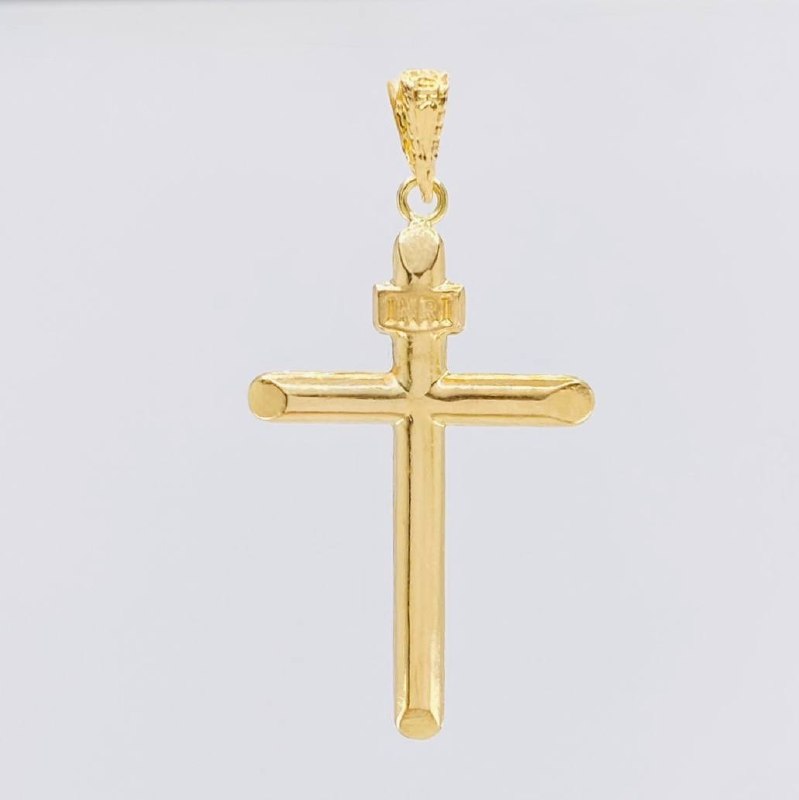 Dije Cruz Puntas Planas 1.55g / 4.4cm Oro Amarillo 18K