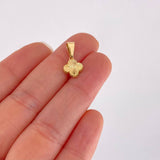 Dije Trébol Diamantado 0.7g / 1.5cm Oro Amarillo 18K