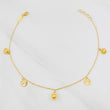 Tobillera Aro Seguido Figuras 2.45g / 23cm / 1mm Oro Amarillo 18K