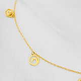 Tobillera Aro Seguido Figuras 2.45g / 23cm / 1mm Oro Amarillo 18K