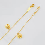 Tobillera Aro Seguido Figuras 2.45g / 23cm / 1mm Oro Amarillo 18K