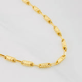 Cadena Eslabón Texturizado 13.85g / 65cm / 3.5mm Oro Amarillo 18K