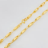Cadena Eslabón Texturizado 13.85g / 65cm / 3.5mm Oro Amarillo 18K