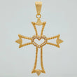 Dije Silueta Cruz Corazon 3.1gr / 5cm / Oro Amarillo 18K $