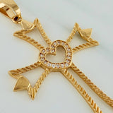 Dije Silueta Cruz Corazon 3.1gr / 5cm / Oro Amarillo 18K $
