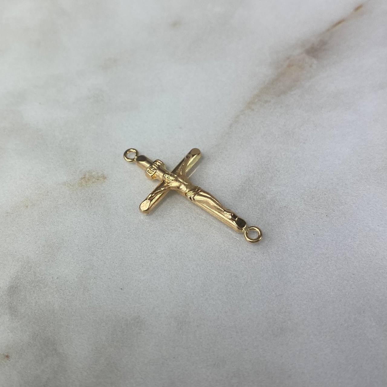 Herraje Cristo Cruz 1.05gr / 3.1cm Troquelado Oro Amarillo