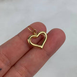 Dije Silueta Corazon 1.3gr / 2.3cm Troquelado Oro Amarillo