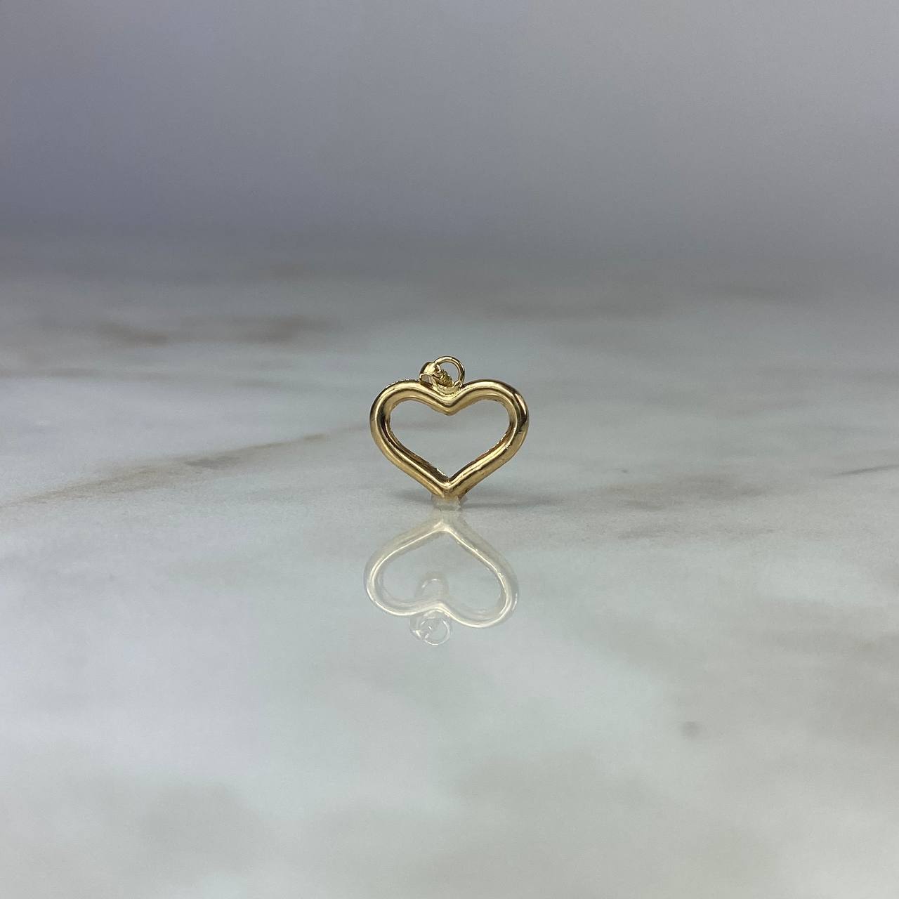 Dije Silueta Corazon 0.5gr / 1.8cm Troquelado Oro Amarillo