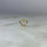 Dije Silueta Corazon 0.5gr / 1.8cm Troquelado Oro Amarillo