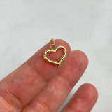 Dije Silueta Corazon 0.5gr / 1.8cm Troquelado Oro Amarillo