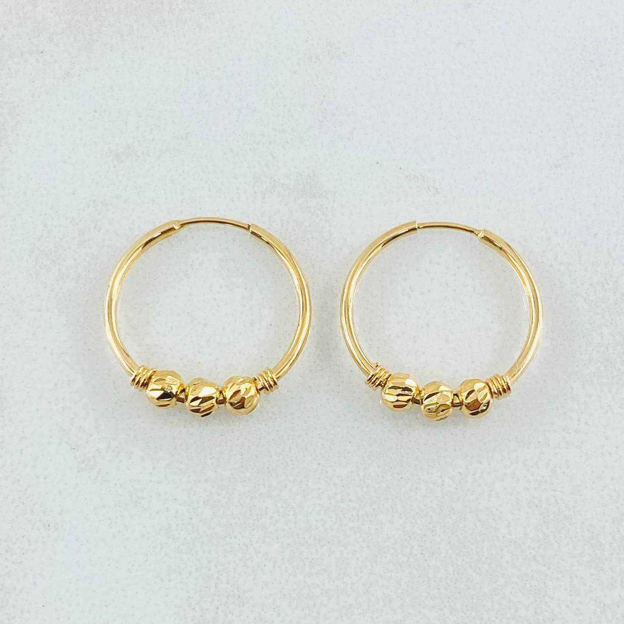 Candongas Trio 1.1gr / 1.6cm / Oro Amarillo 18K *