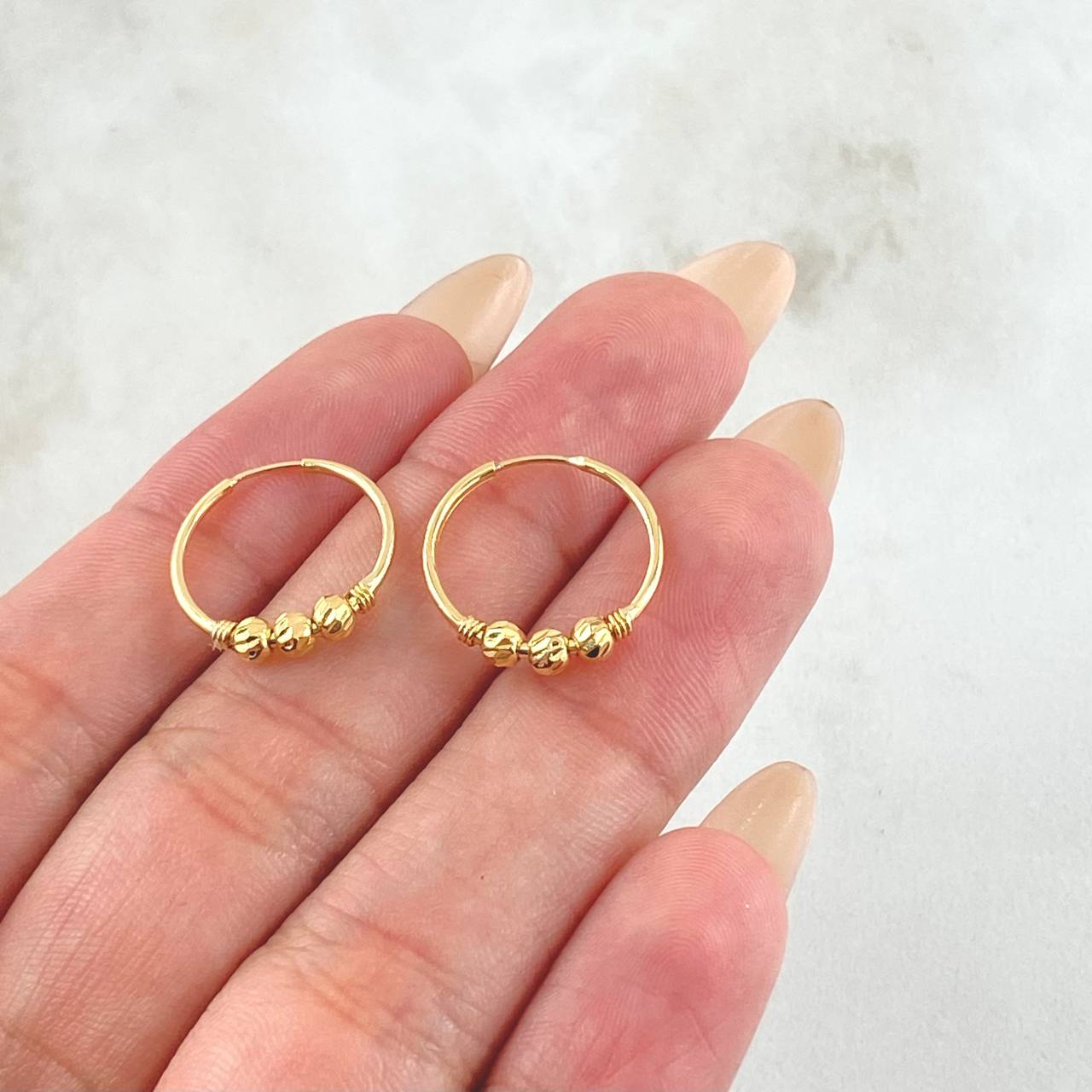 Candongas Trio 1.1gr / 1.6cm / Oro Amarillo 18K *